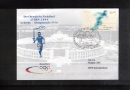 Germany / Deutschland 2004 Olympic Games Athens - Torch Running In Olympic Games Town Berlin 1936 Interesting Cover - Summer 2004: Athens