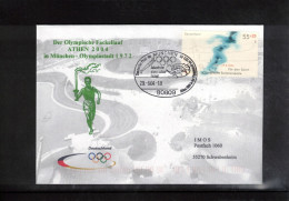 Germany / Deutschland 2004 Olympic Games Athens - Torch Running In Olympic Games Town Muenchen 1972 Interesting Cover - Summer 2004: Athens