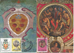 ITALIE - 2 CARTES MAXIMUM - Yvert N° 1430/31 - EXPOSITION FLORENCE Et La TOSCANE Des MEDICIS - Maximumkarten (MC)