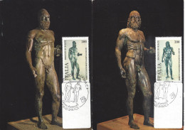 ITALIE - 2 CARTES MAXIMUM - Yvert N° 1507/8 - BRONZES De RIACE - Cartoline Maximum