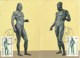 ITALIE - 2 CARTES MAXIMUM - Yvert N° 1507/8 - BRONZES De RIACE (2) - Cartes-Maximum (CM)