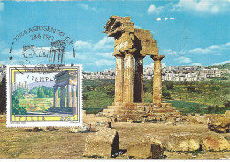 ITALIE - CARTE MAXIMUM - Yvert N° 1539 - TEMPLES D'AGRIGENTO - Cartes-Maximum (CM)