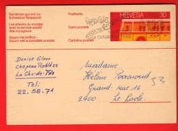 ZVG-04  Carte Postale Bus Car Postal Tampon Braderie De La Fête Montre Chaux-de-Fonds 1978 - Entiers Postaux