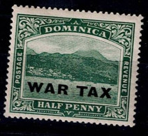 DOMINICA 1918 VIEW OF ROSEAU WITH OVERPRINT WAR TAX MI No 52 MLH VF!! - Dominica (...-1978)