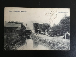 GLON BOIRS «  LE MOULIN DELBRASSINE 1908 «  PANORAMA,ANIMÉ BÉTAILS. - Bassenge