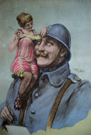 Cpa ILLUSTRATEUR  WW1 LA CHASSE AU CAFARD, PETITE FEMME SEXY  SOLDAT , POILU ,1918 , FRENCH SOLDIER & WIFE A/s MICH - Mich