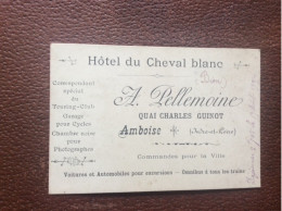 CARTE DE Visite  À.PELLEMOINE  Hôtel Du Cheval Blanc  AMBOISE  Indre-et-Loire  ANNÉE 1900 - Cartes De Visite