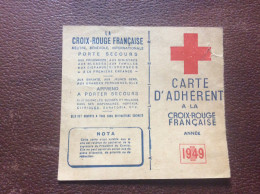 CROIX ROUGE FRANÇAISE  Carte D’Adherent  ANNÉE 1949 - Rode Kruis