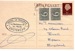 67152 - Niederlande - 1961 - 8c Juliana GAKte M ZusFrankatur AMSTERDAM - ... -> Grossbritannien - Lettres & Documents