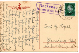 67176 - Deutsches Reich - 1930 - 8Pfg Besatzungsende EF A AnsKte Landpoststpl ROCKENAU -> EBERBACH -> Ebernburg - Covers & Documents