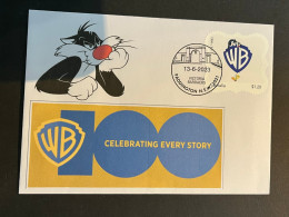 (4 R 2) Centenary Of Warner Brothers (cover With New Australia Stamp) Stamp Folder Issued 13-6-2023 Sylvester The Cat) - Briefe U. Dokumente