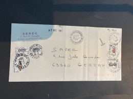 (4 R 3) France - Letter Posted In France Without Stamp 1987 And TAXED )(posted Sans Timbres Et TAXEE) Insectes - 1960-.... Usados