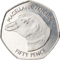 Monnaie, Falkland Islands, 50 Pence, 2018, Pingouins - Manchot De Magellan, FDC - Malvinas