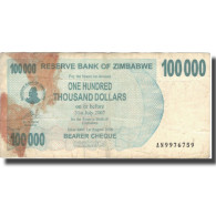 Billet, Zimbabwe, 100,000 Dollars, 2007, 2007-07-31, KM:48b, B - Zimbabwe