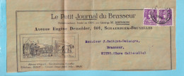 MERCURE  2TP 338 Obl 1934 Magnifique Bande Journal Du Brasseur Av Eugène Demolder 101 Schaerbeek Vers Wiers Brasserie - 1932 Ceres And Mercurius