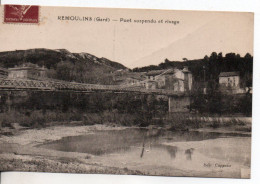 Carte Postale Ancienne Remoulins - Pont Suspendu Et Rivage - Remoulins