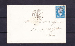 STAMPS-COVER-FRANCE-1863-SEE-SCAN - 1862 Napoléon III