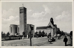 CPA Katowice Kattowitz Oberschlesien, Kath. Kirche Und Rathaus - Schlesien