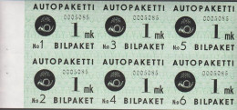 1949-1950. FINLAND. AUTOPAKETTI - BILPAKET. Rose And Triangels.__ 1 Mk. Complete Bookletpane Wi... (Michel 1) - JF533867 - Pacchi Tramite Autobus