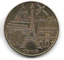 Médaille Touristique  2014, PARIS, TOUR  EIFFEL  N° 3, LES CINQ MONUMENTS DE PARIS   ( 75007 ) - 2014