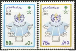 Saudi Arabia, 1989, World Health Organization WHO 2 Values MNH, SA-89-06 - WGO