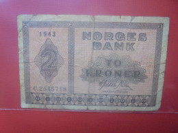 NORVEGE 2 KRONER 1943 Circuler (B.29) - Norway