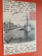 Oblitération Ligne Maritime Sur Carte Postale De Port Saïd Pour La France En 1906 - Réf J 156 - Maritieme Post