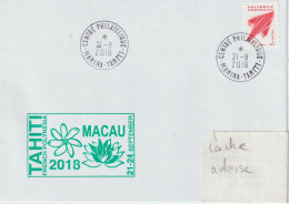 15777  MACAU 2018 - Centre Philatélique - MAHINA - TAHITI - 21/9/2018 - Lettres & Documents