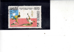 BRASILE  1970 - Yvert  936° -  Sport -  Calcio - Used Stamps