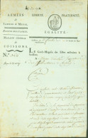 LAS Lettre Autographe Signature Révolution Empire Garde Magasin Des Effets Militaires Soissons Armées De Sambre & Meuse - Sonstige & Ohne Zuordnung