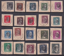 Germany, 1945, Local Issue Loebau, Löbau, Cpl Used Set On Pieces - Oblitérés