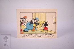 Original 1936 Mickey Pluto In Danger Walt Disney Miniature Book - Calleja - Children's