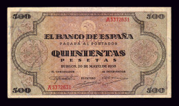 España Spain 500 Pesetas Burgos 1938 Pick 114 Serie A Mbc/Ebc Vf/Xf - 500 Peseten