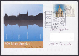 Dresden Frauenkirche Ganzsachenumschlag Weihe 2005, SoSt. 2.3.06 Rathausmann 800 Jahre - Covers - Used