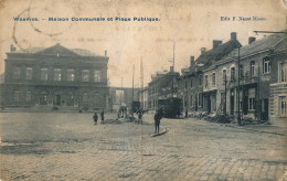 WASMES  MAISON COMMUNALE ET PLACE PUBLIQUE  == VICINAL            2 SCANS - Colfontaine