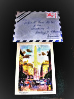 Argentina,1971, Letter With Greeting Card-obelisk, Olinos-Hamburg. - Usados