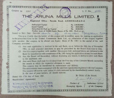 INDIA 1961 THE ARUNA MILLS LIMITED, TEXTILE.....SHARE CERTIFICATE - Textiel