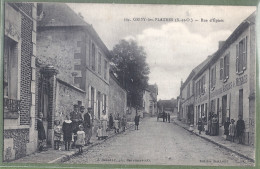 CPA Vue Peu Courante - VAL D'OISE - GRISY LES PLATRES - RUE D'ÉPIAIS - Belle Animation, Commerce - édition J. Briolay / - Autres & Non Classés