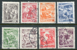 YUGOSLAVIA 1952-55 Occupations Definitive Lithographed Set Of 8 Used.  Michel 717-23, 760 - Usados