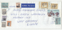 Canada Multifranked Letter Cover Posted Air Mail Registered 1985 Clagary To Germany B230701 - Lettres & Documents