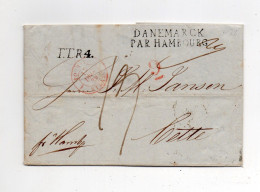 !!! DANEMARK, LETTRE DE COPENHAGUE DE 1839 POUR SETE, MARQUE D'ENTREE TOUR & TAXI - STRASBOURG - ...-1851 Préphilatélie