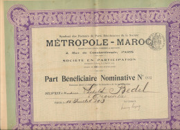 TITRE    METROPOLE-MAROC    PARIS - Afrique