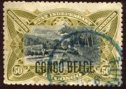 Pays : 131,00 (Congo Belge : Etat Indépendant)  Yvert Et Tellier  N° :   45 (o) D 14 "oblitération Bleue" - Gebraucht