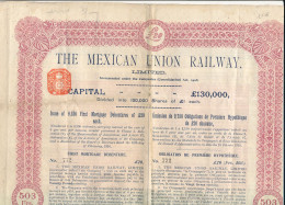 TITRE      THE MEXICAN UNION RAILWAY  33 COUPONS - Chemin De Fer & Tramway