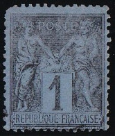 France N°83c - Sur Bleu Cobalt - Oblitéré - B - 1876-1898 Sage (Type II)