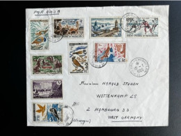 SAINT PIERRE ET MIQUELON 1968 LETTER TO HAMBURG GERMANY 10-01-1968 BIRDS LETTRE - Lettres & Documents