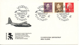 Denmark Cover Refugee 81 Open Dor At Airbase Skrydstrup 25-4-1981 With Hercules C-130 Cachet - Briefe U. Dokumente