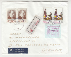 Turkey Letter Cover Posted Registered 1992 Kadiköy To Germany 230701 - Covers & Documents