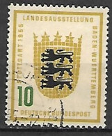 ALLEMAGNE    -    1955 .  Y&T N° 90 Oblitéré.  Exposition De Stuttgart  /  Lions. - Gebraucht