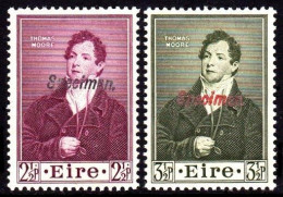 1952 Moore Set Overprint Specimen In Italics, 2½d In Black, 3½d In Red, Fresh U/m, Rare, Ex De La Rue Archives. - Unused Stamps